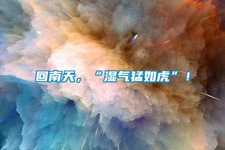 回南天，“濕氣猛如虎”！