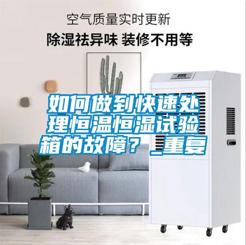 如何做到快速處理恒溫恒濕試驗箱的故障？_重復