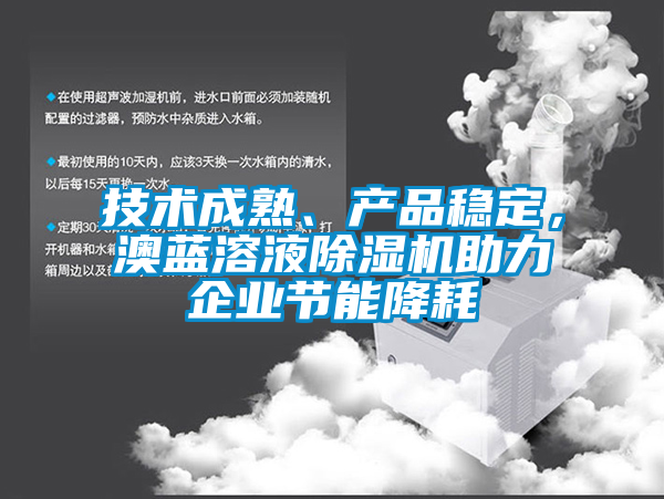 技術成熟、產(chǎn)品穩(wěn)定，澳藍溶液除濕機助力企業(yè)節(jié)能降耗